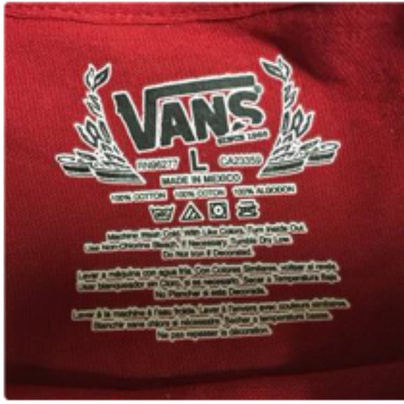 VANS Red Large T Shirt Skateboarding NWT Old Stock - Picture 4 of 5
